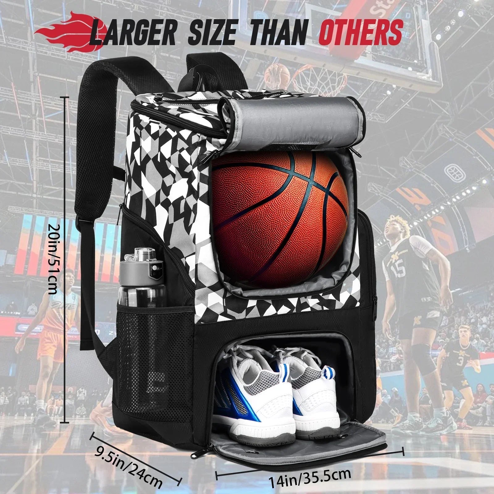 Basketball & Sports Training Backpack with Separate Compartments - Damsona