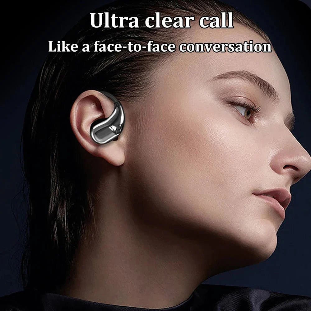 Bluetooth 5.4 Ear Hook TWS Wireless Earbuds HiFi Stereo Waterproof Headphones LED Display - Damsona