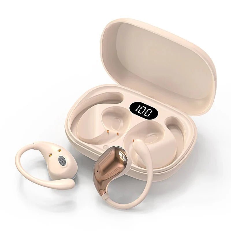 Bluetooth 5.4 Ear Hook TWS Wireless Earbuds HiFi Stereo Waterproof Headphones LED Display - Damsona