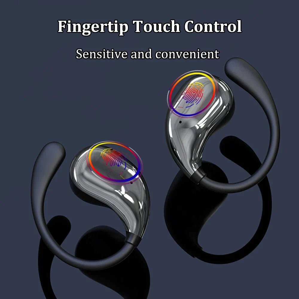 Bluetooth 5.4 Ear Hook TWS Wireless Earbuds HiFi Stereo Waterproof Headphones LED Display - Damsona