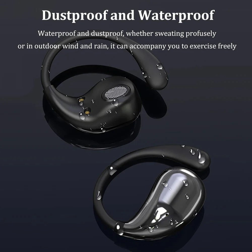 Bluetooth 5.4 Ear Hook TWS Wireless Earbuds HiFi Stereo Waterproof Headphones LED Display - Damsona