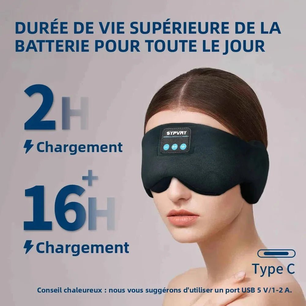 Bluetooth Sleep Eye Mask with Built-in Headphones, Comfortable Wireless Sleep Mask for Side Sleepers, Meditation & Travel Gift - Damsona