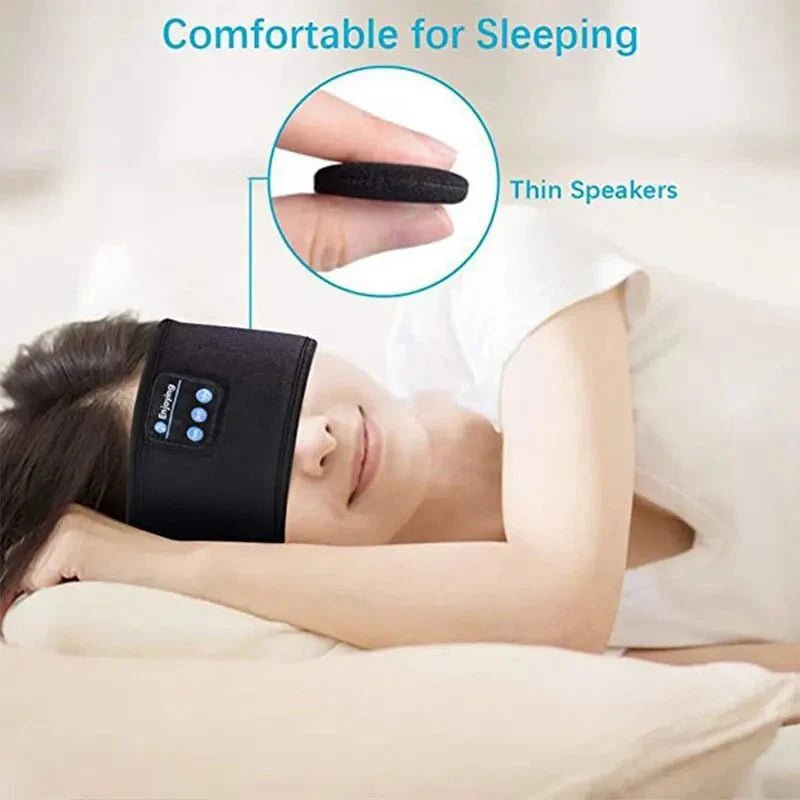 Bluetooth Sleep Headband Wireless Sports Earphones Eye Mask with Built-in Speakers, Travel & Workout Gift - Damsona