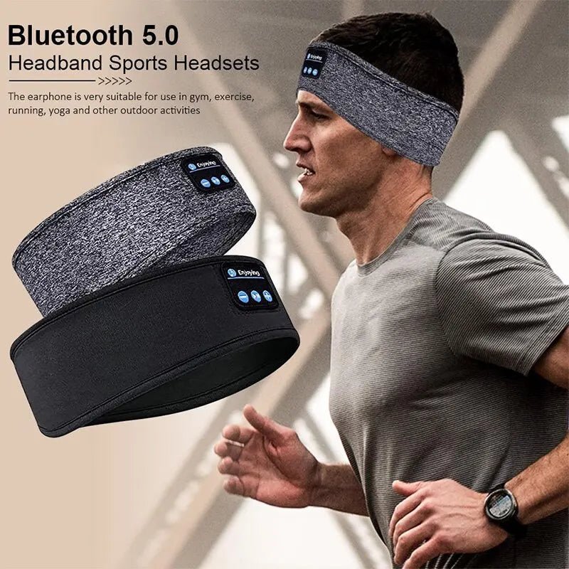 Bluetooth Sleep Headband Wireless Sports Earphones Eye Mask with Built-in Speakers, Travel & Workout Gift - Damsona