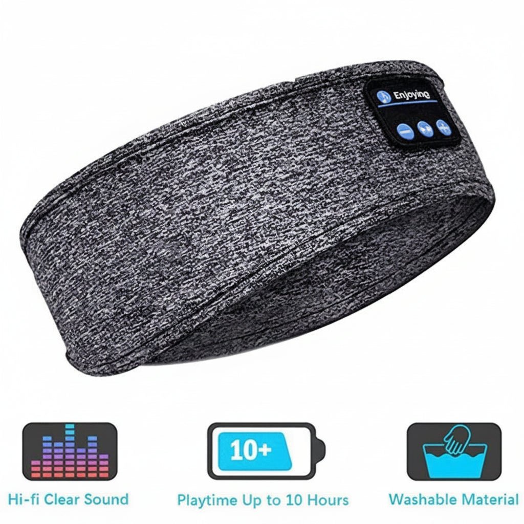 Bluetooth Sleep Headband Wireless Sports Earphones Eye Mask with Built-in Speakers, Travel & Workout Gift - Damsona