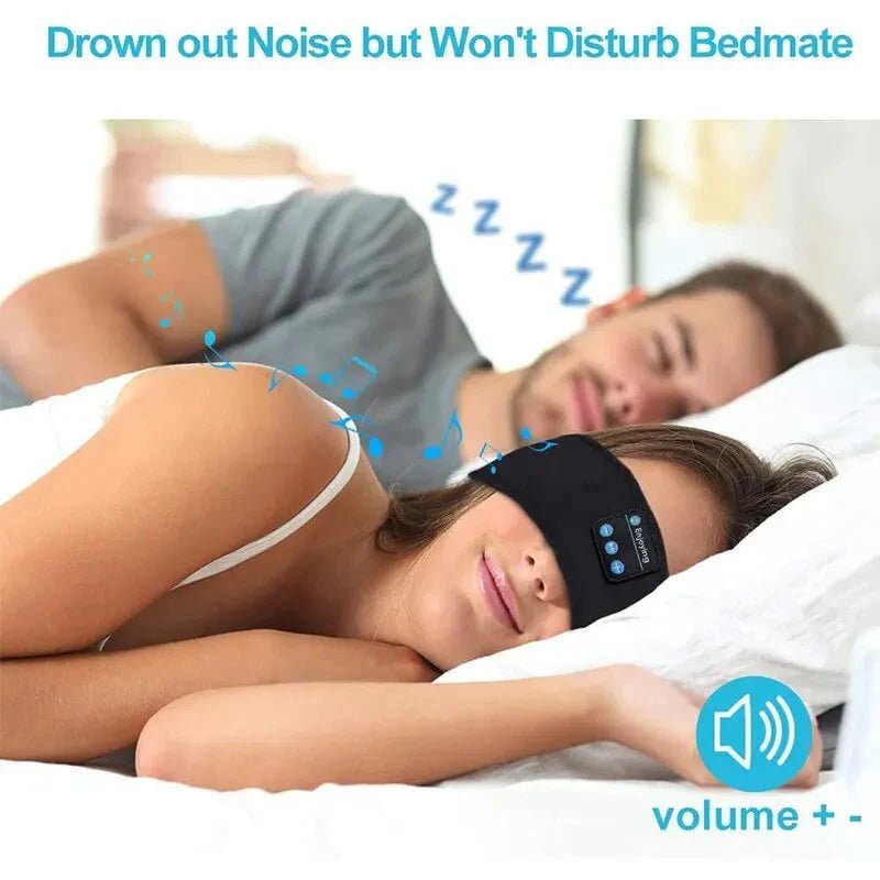 Bluetooth Sleep Headband Wireless Sports Earphones Eye Mask with Built-in Speakers, Travel & Workout Gift - Damsona
