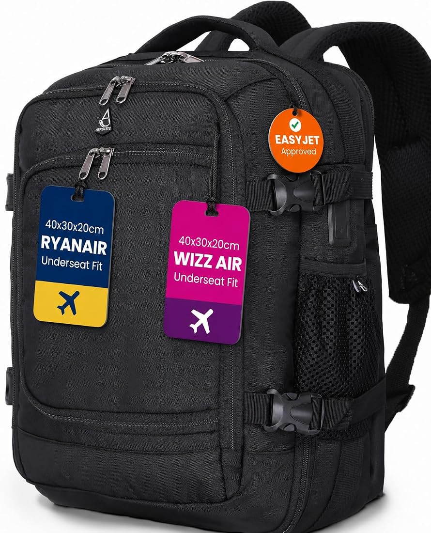 Cabin Underseat Backpack 40×30×20cm — Travel Hand Luggage Rucksack - Damsona