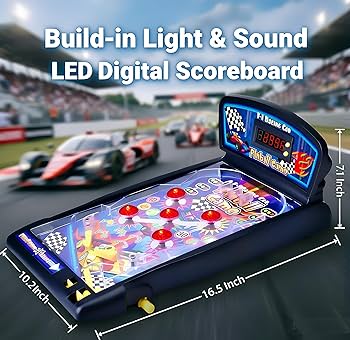 Castle Desktop Pinball Machine | LED Lights, Sounds & Digital Scoreboard Tabletop Arcade - GiftWave.co