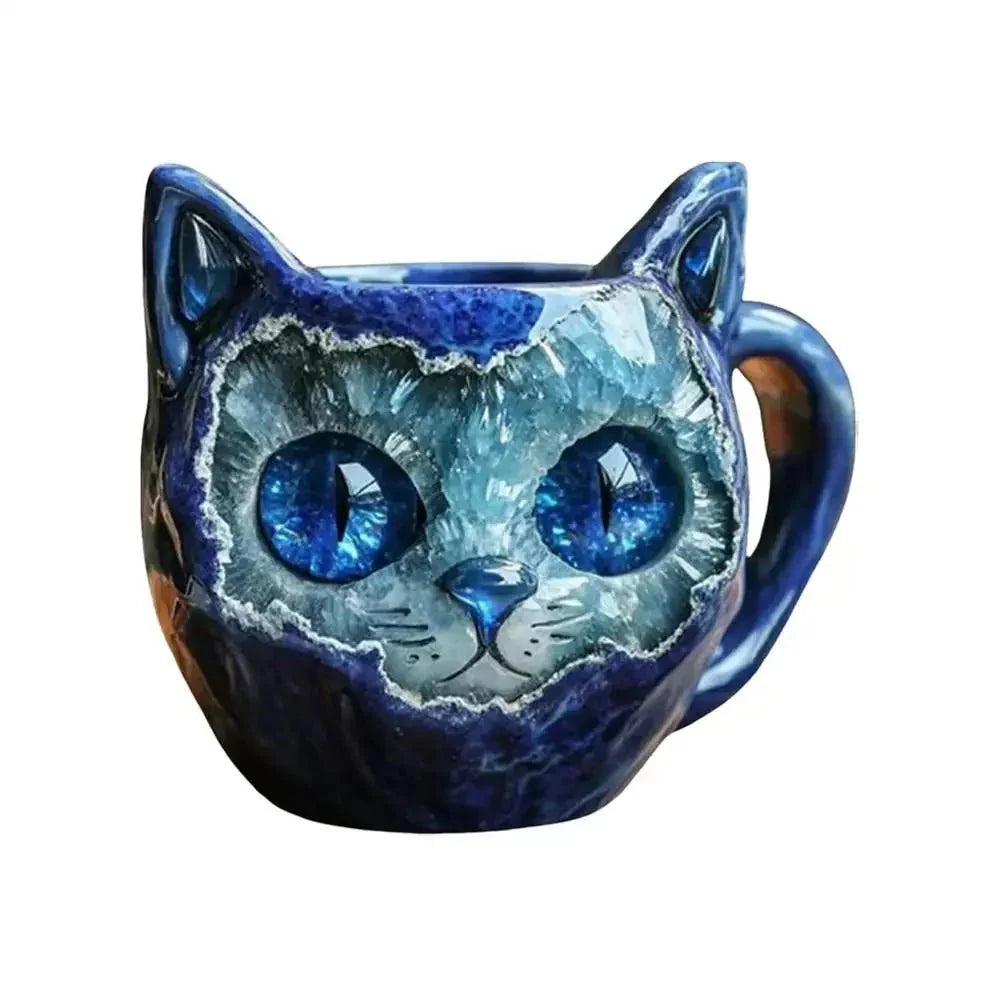 Cat Mineral Crystal Coffee Mug - Best Handmade Ceramic Cup | Perfect Gif... — View 9