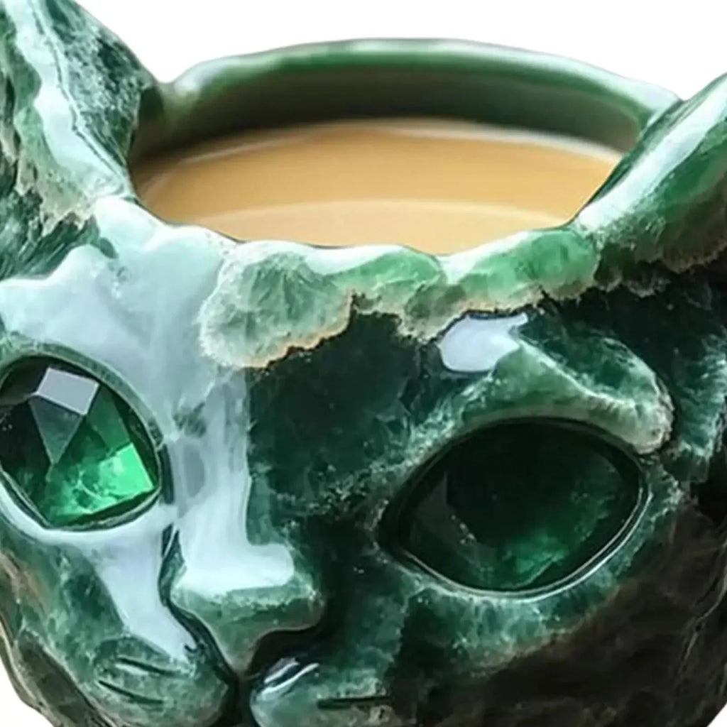 Cat Mineral Crystal Coffee Mug - Best Handmade Ceramic Cup | Perfect Gif... — View 5
