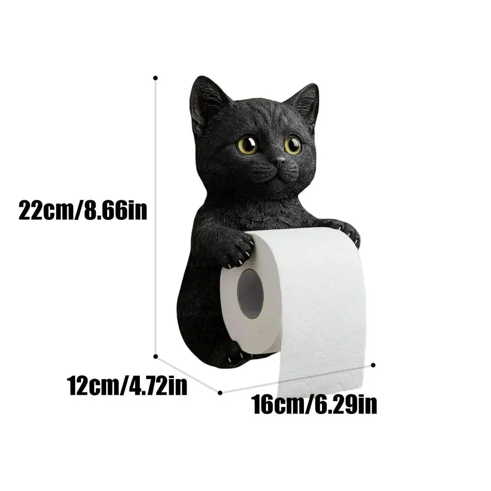 Cat Toilet Paper Holder: Cute Wall-Mounted Roll Rack for Dorm, Home & RV... — View 3