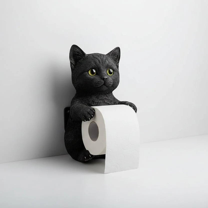 Cat Toilet Paper Holder: Cute Wall-Mounted Roll Rack for Dorm, Home & RV Restrooms - Damsona