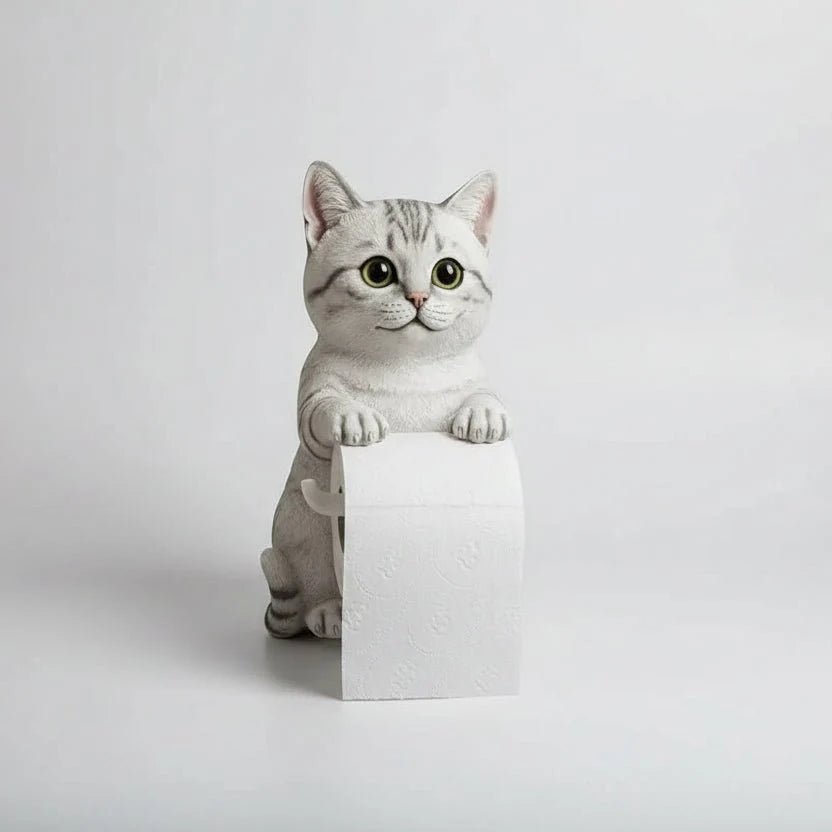Cat Toilet Paper Holder: Cute Wall-Mounted Roll Rack for Dorm, Home & RV Restrooms - Damsona