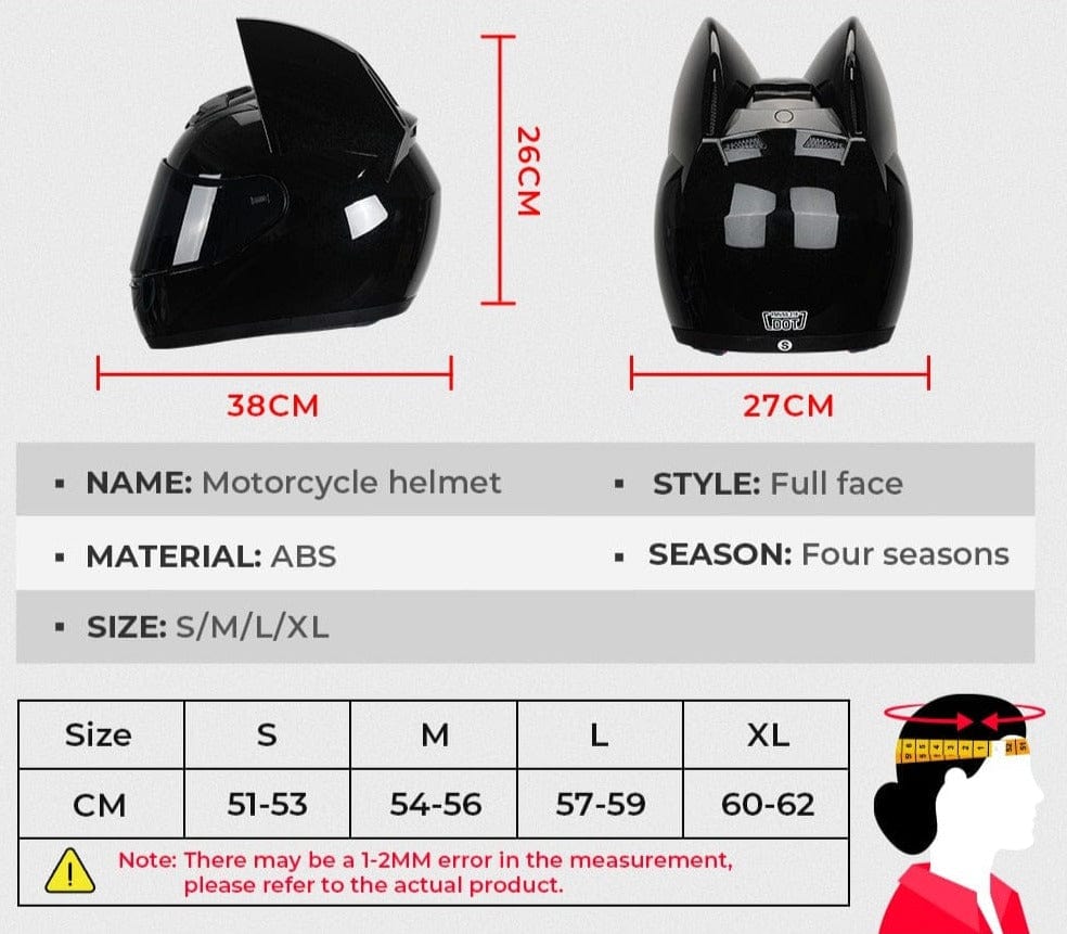 CatEars Detachable Cat-Ear Motorcycle Helmet DOT ECE Certified Limited E... — View 3
