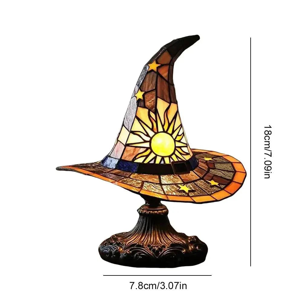 Creative Stained Glass Witch Hat Lamp — View 5