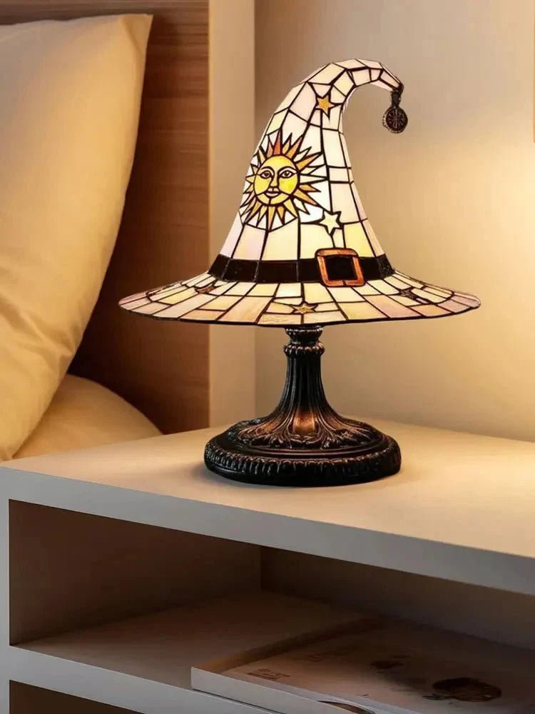 Creative Stained Glass Witch USB Hat Lamp - Damsona