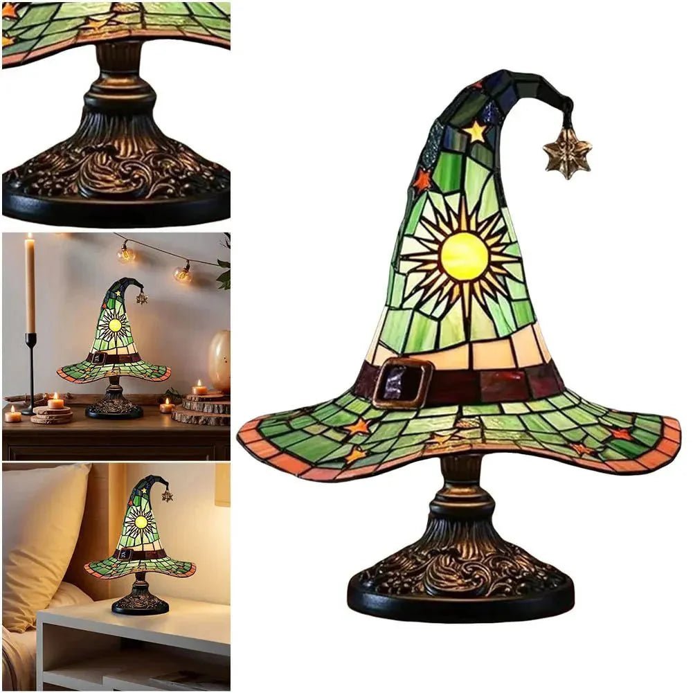 Creative Stained Glass Witch USB Hat Lamp - Damsona