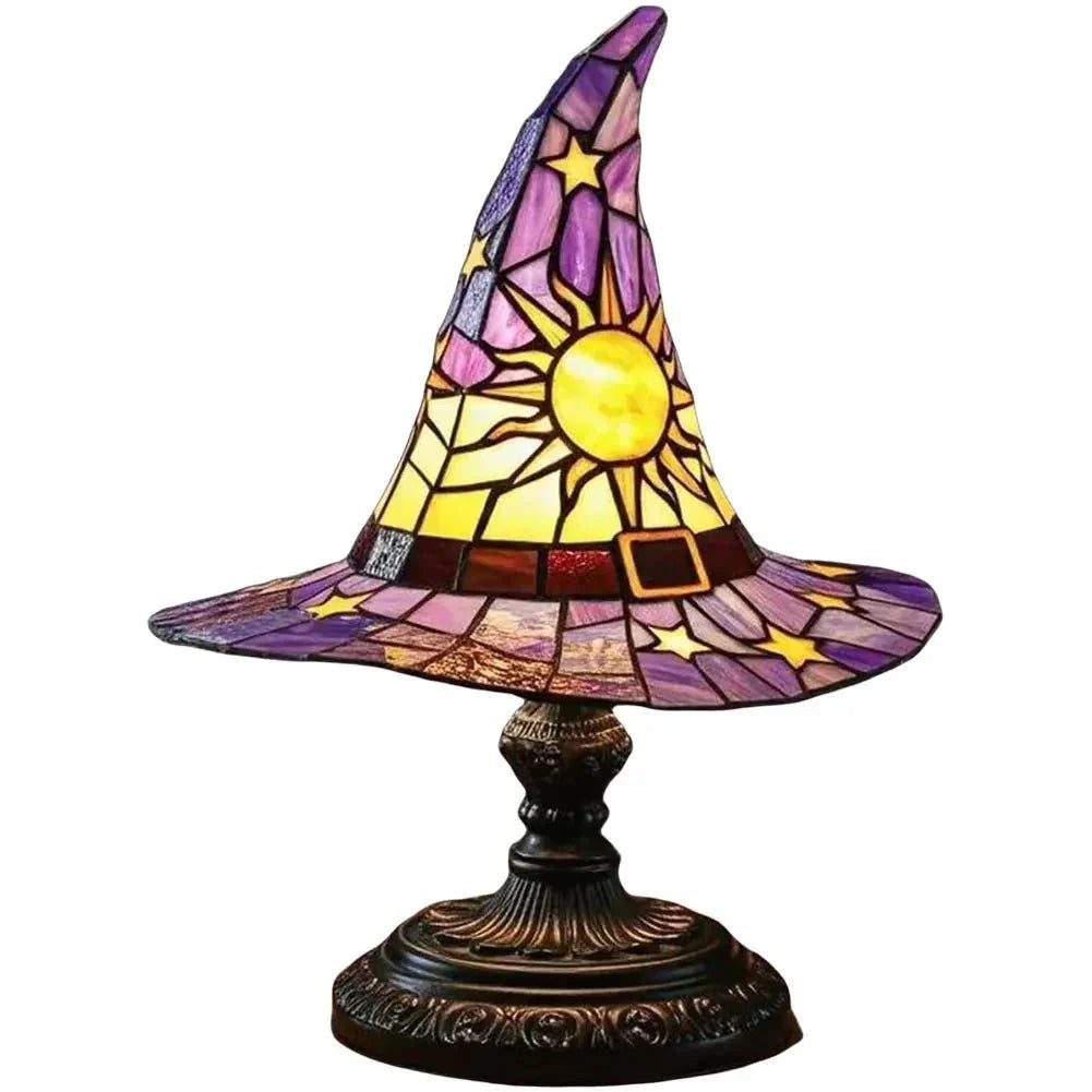 Creative Stained Glass Witch Hat Lamp — View 2