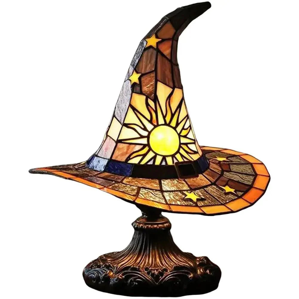 Creative Stained Glass Witch Hat Lamp — View 6