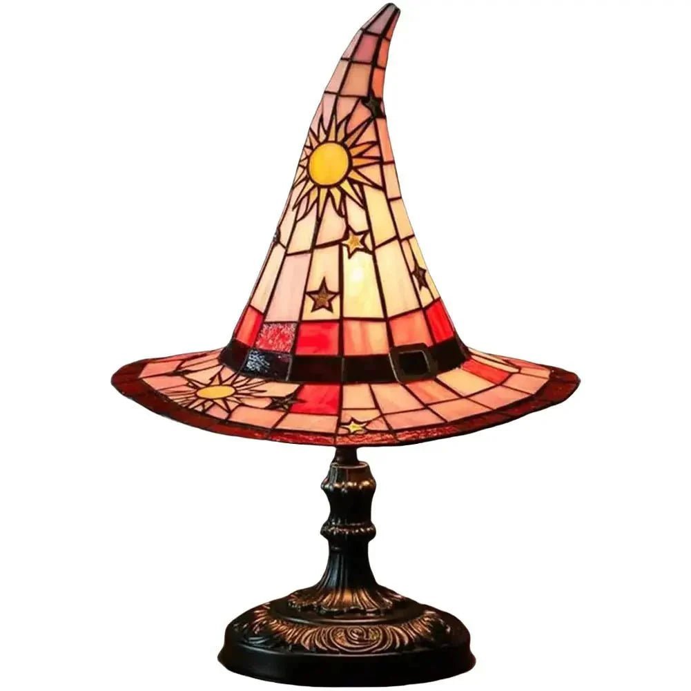 Creative Stained Glass Witch USB Hat Lamp - Damsona