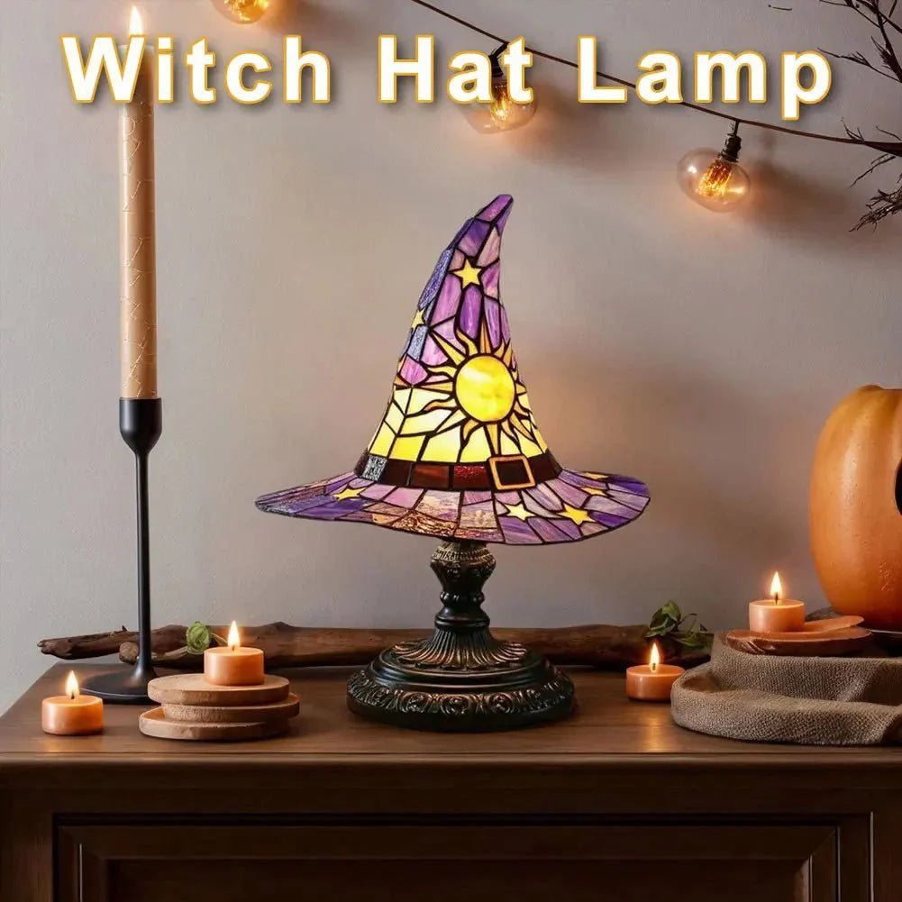 Creative Stained Glass Witch USB Hat Lamp - Damsona
