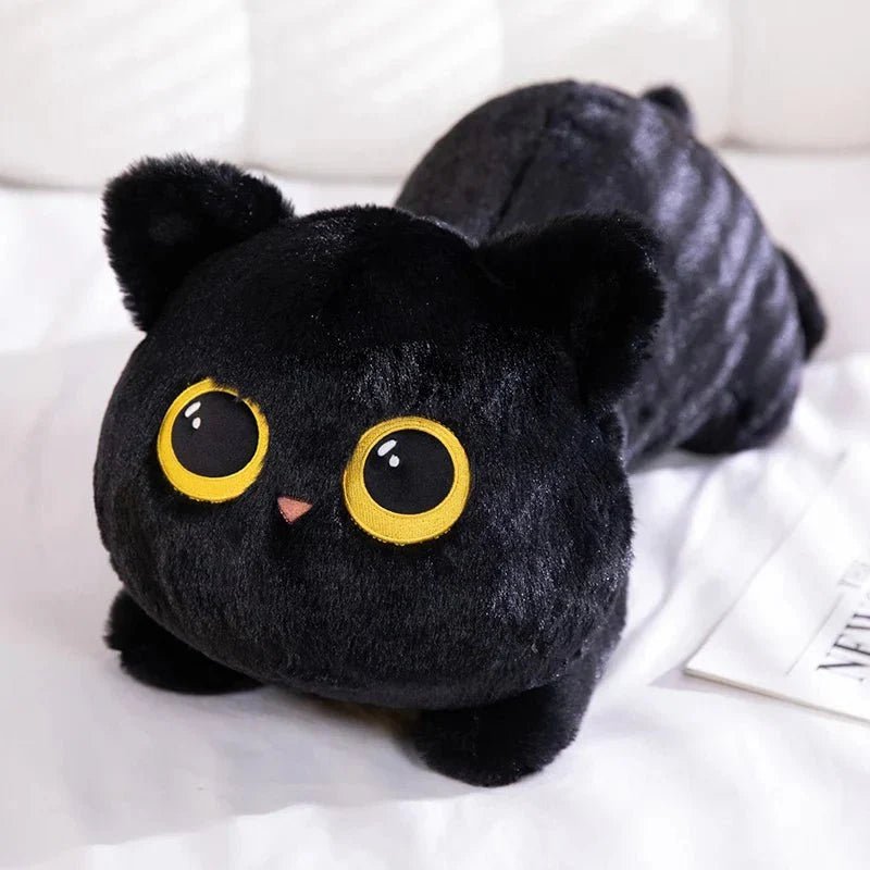 Cute Black Cat Plush Toy - Kawaii Cuddly Pillow Cushion - Damsona