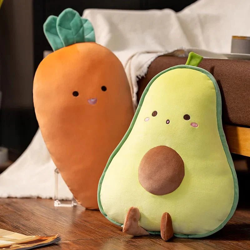 Cute Fruit & Veggie Kawai Plush Pillow – Soft & Adorable Stuffed Toy! - Damsona