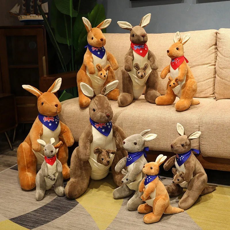 Cute Mother and Child Kangaroo Plush Toys: Kawaii Big Size Kangaroo Plushie - Damsona