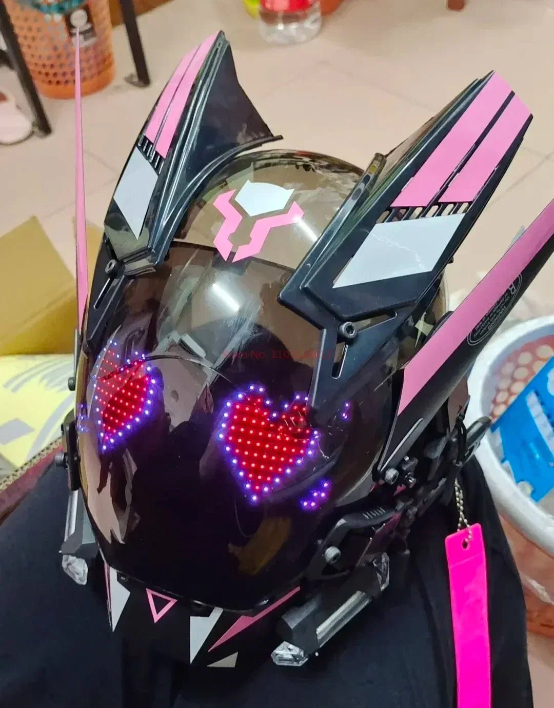 Cyberpunk Helmet Shinobi Mask: Robot Samurai Armor with LED Light - Damsona