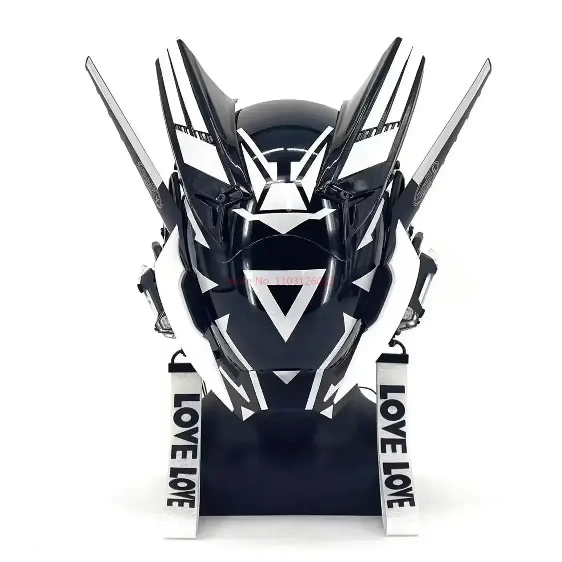 Cyberpunk Helmet Shinobi Mask: Robot Samurai Armor with LED Light - Damsona