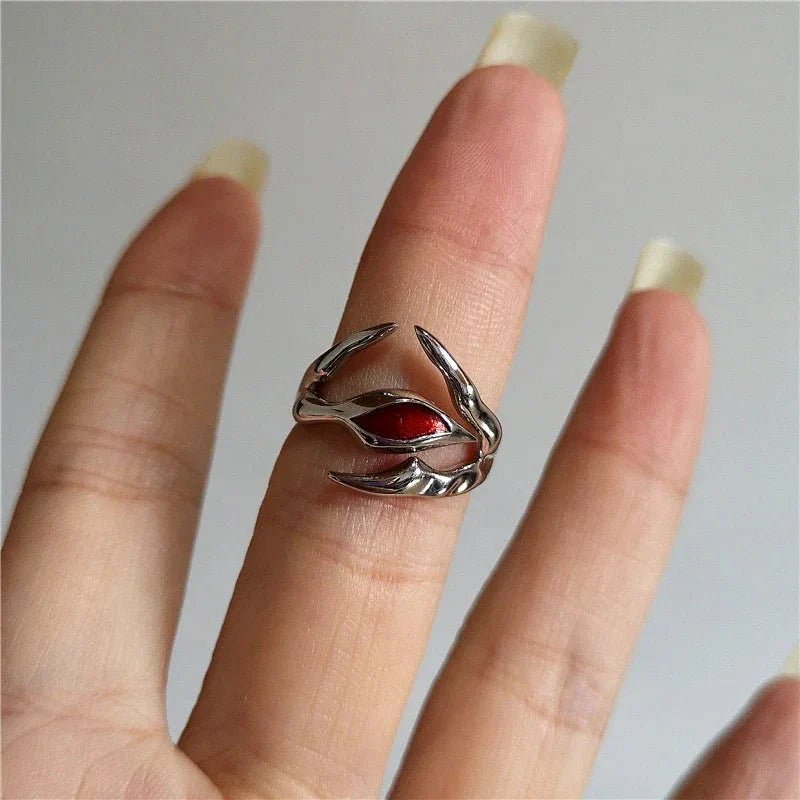 DarkAesthetic Gothic Cross Ring | Punk Irregular Y2K Grunge Jewelry - Damsona