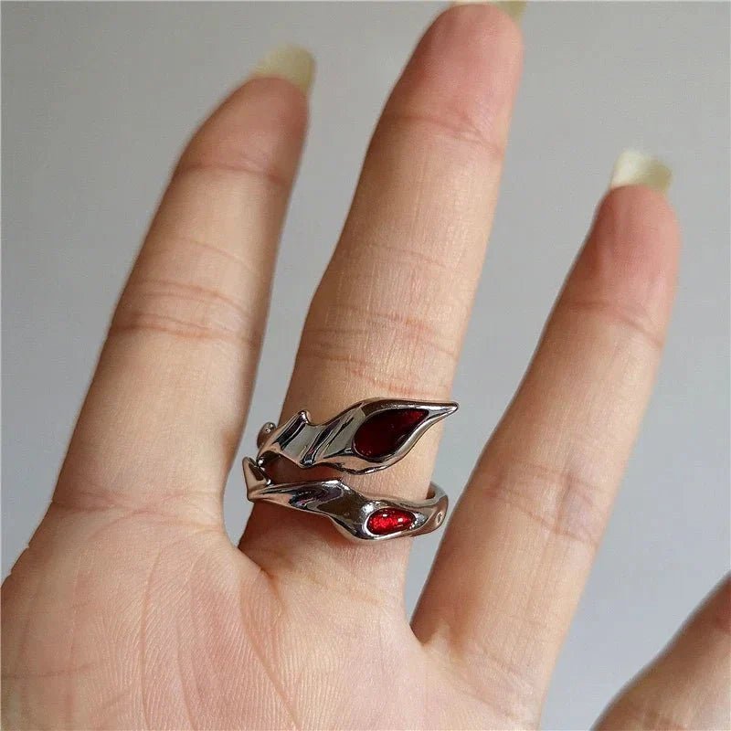 DarkAesthetic Gothic Cross Ring | Punk Irregular Y2K Grunge Jewelry - Damsona
