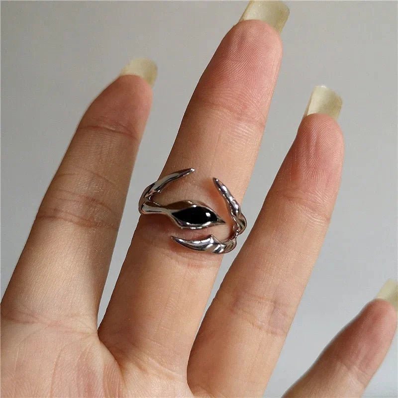 DarkAesthetic Gothic Cross Ring | Punk Irregular Y2K Grunge Jewelry - Damsona