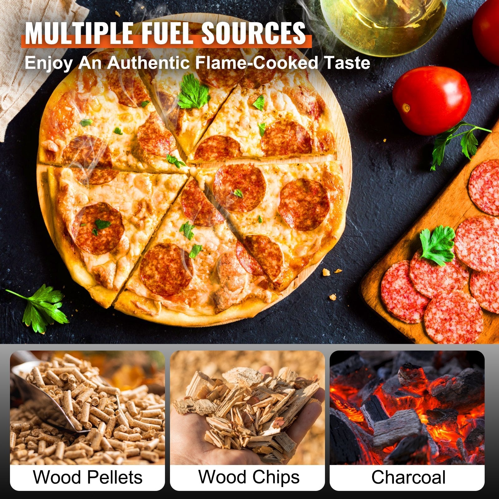 Portable Outdoor Pizza Oven Wood Fired – 12" Multi-Fuel Pellet Pizza Mak... — View 5