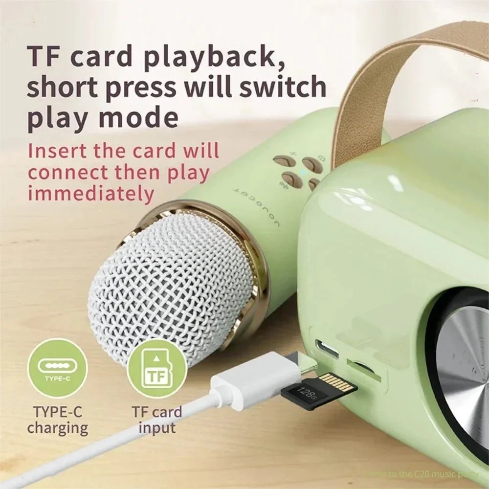 EchoVibe: Bluetooth Karaoke Speaker | TF Card, FM Radio, HiFi Bass, Hands-Free Calls - Damsona