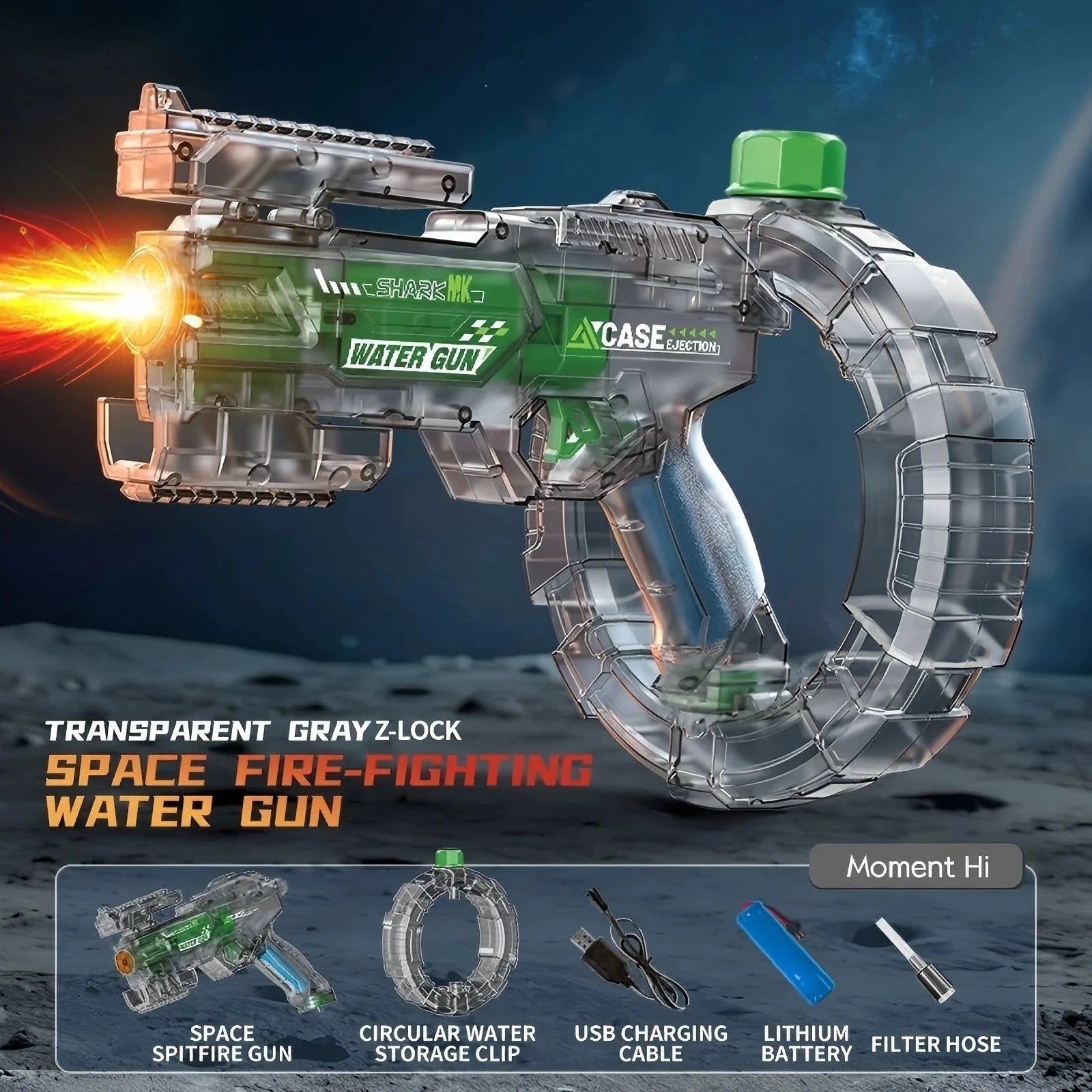 Electric Water Gun Automatic Water Blaster Powerful Squirt Toy for Adult... — View 9