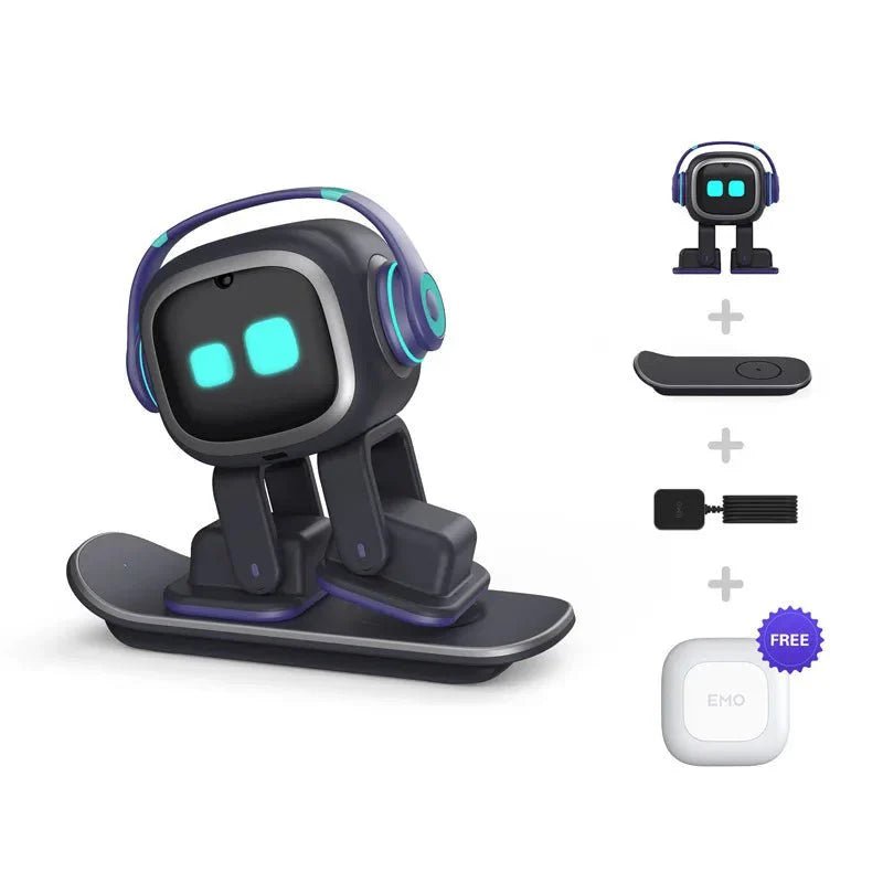Emo AI Robot Pet Desktop Companion ChatGPT Voice Control 1000+ Expressions Face Recognition No Subscription - Damsona