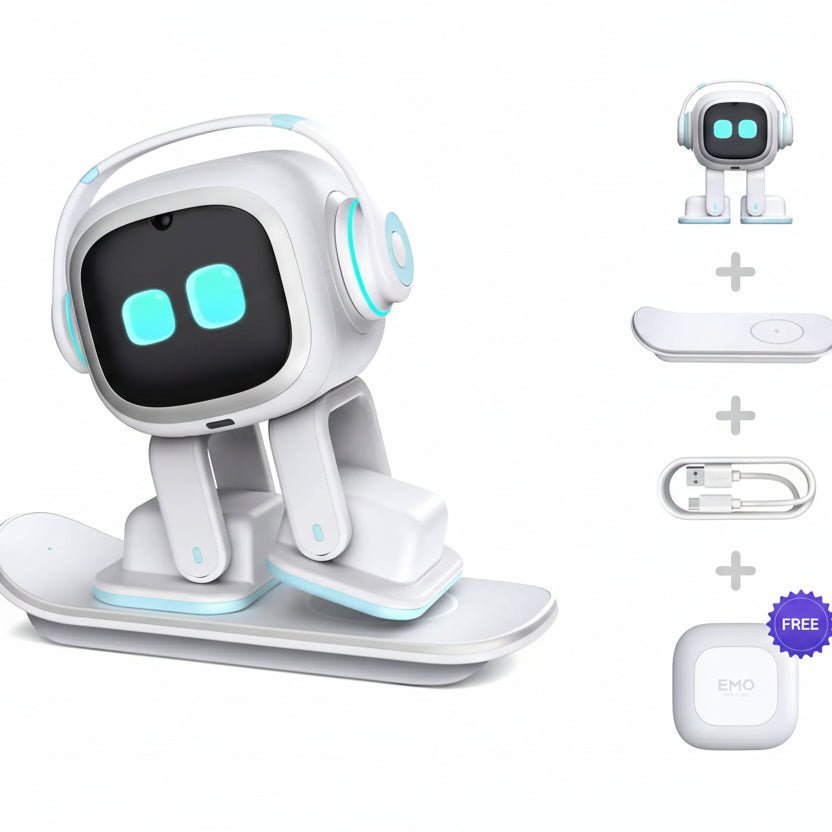 Emo AI Robot Pet Desktop Companion ChatGPT Voice Control 1000+ Expressions Face Recognition No Subscription - Damsona