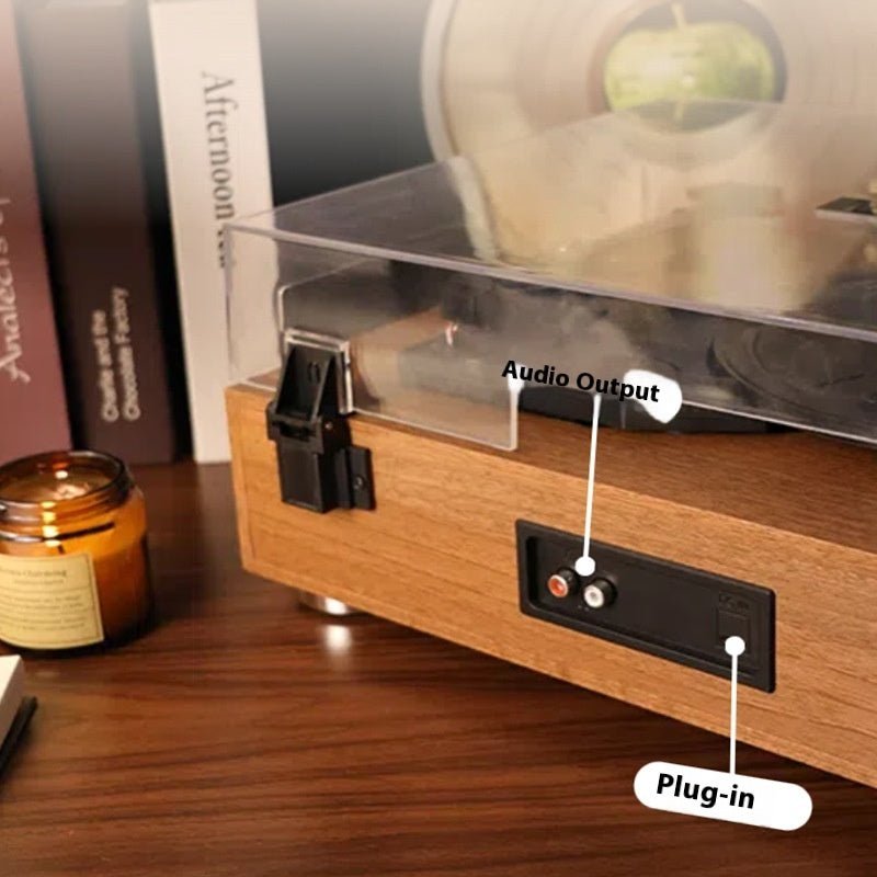 Retro Vinyl Record Player Bluetooth Speaker Cabinet Vintage Style Home Decor - GiftWave.co