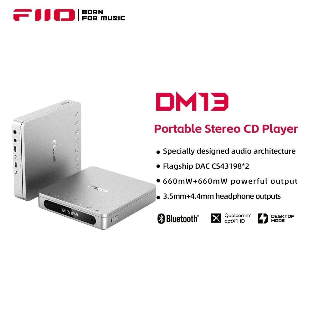 FiiO DM13 Portable Hifi Bluetooth Stereo CD Player 3.5mm/4.4mm - Damsona