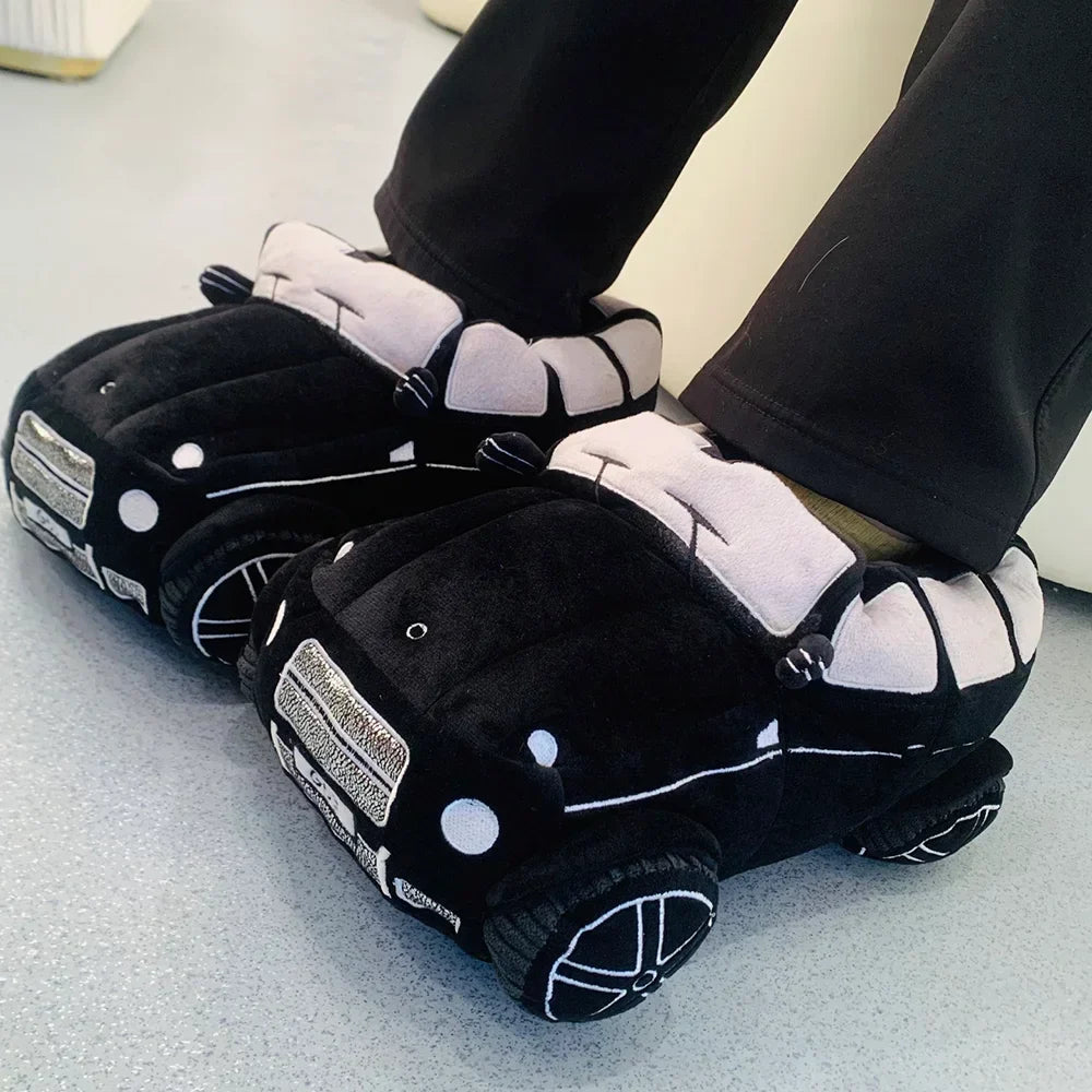 Fun & Fuzzy Car Shape Plush Slippers - Damsona