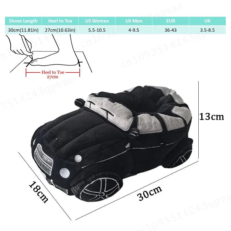 Fun & Fuzzy Car Shape Plush Slippers - Damsona
