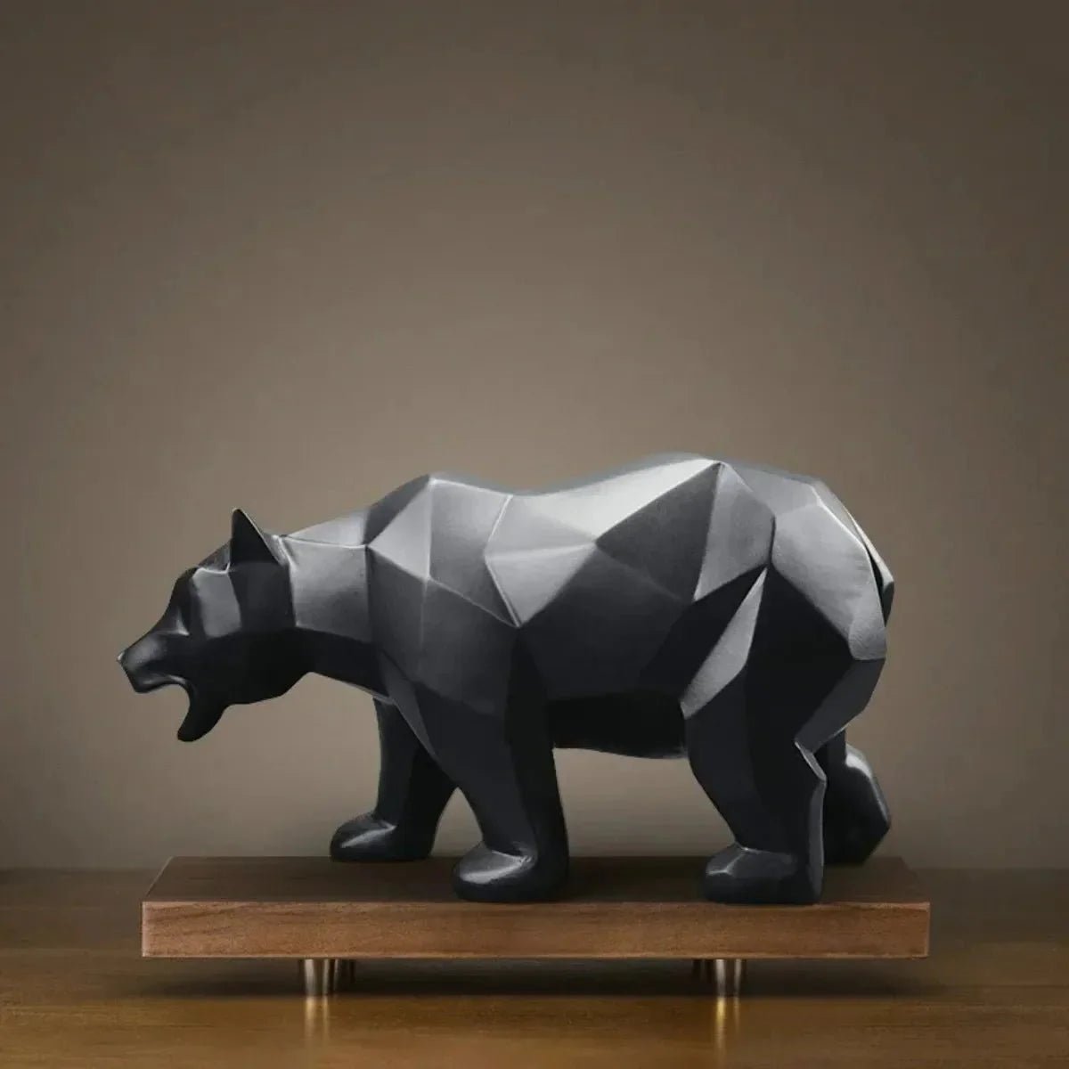 Geometric Bear Sculpture — Nordic Resin Animal Décor for Home & Shelf - Damsona