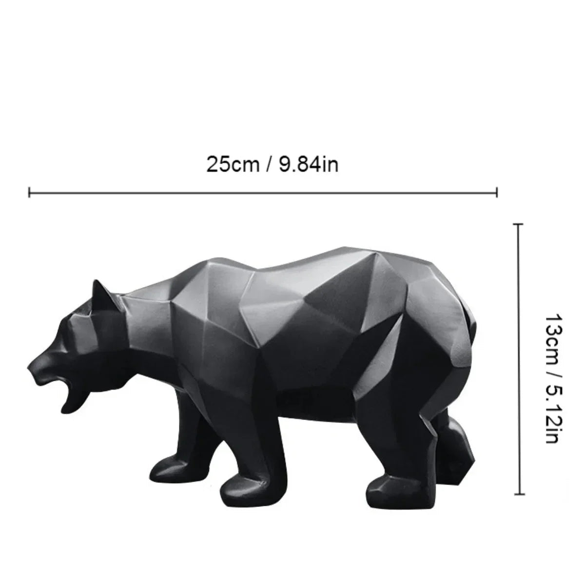 Geometric Bear Sculpture — Nordic Resin Animal Décor for Home & Shelf - Damsona