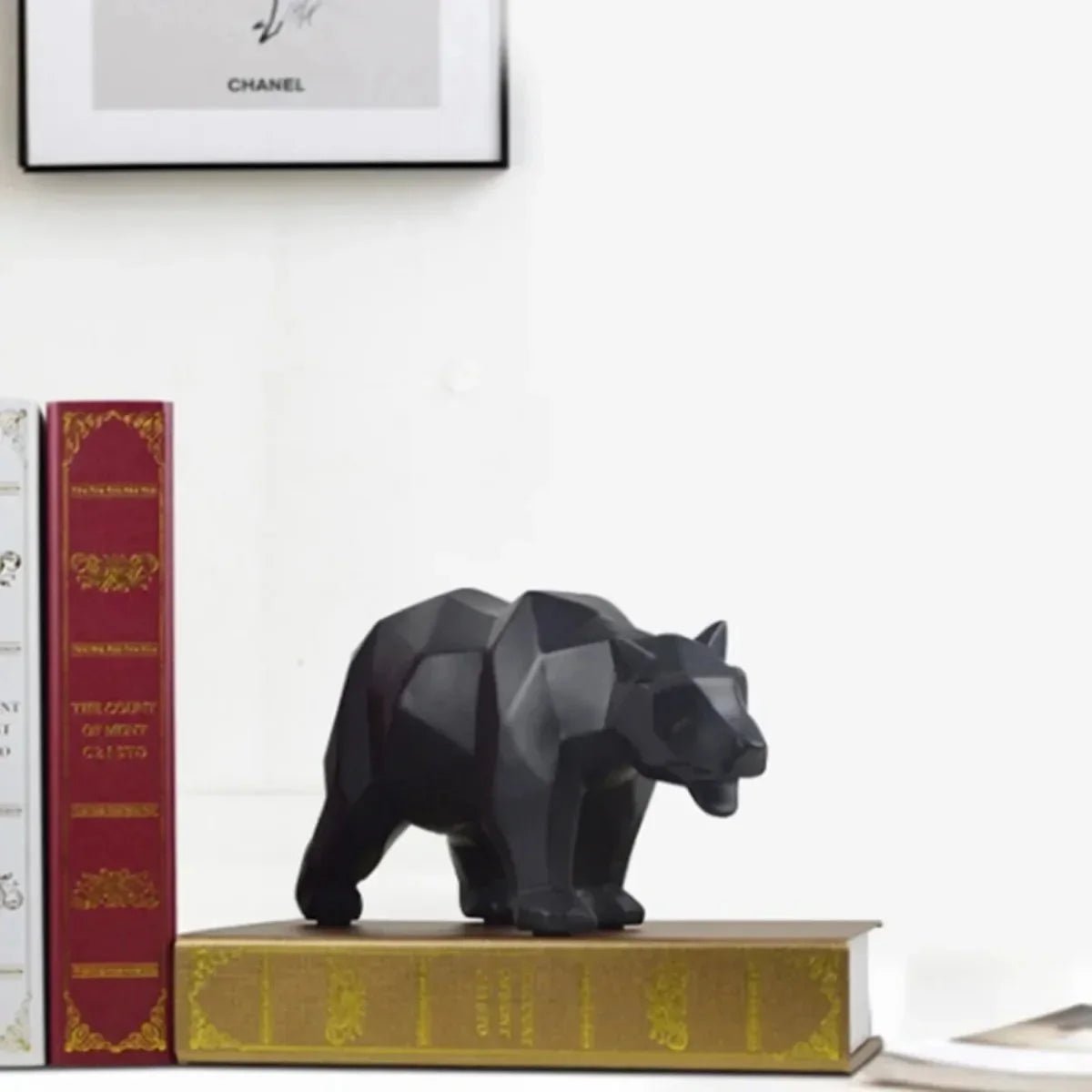Geometric Bear Sculpture — Nordic Resin Animal Décor for Home & Shelf - Damsona