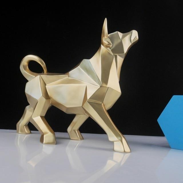 Geometric Bull Figurine Modern Abstract Bull Sculpture Home Office Desk ... — View 4