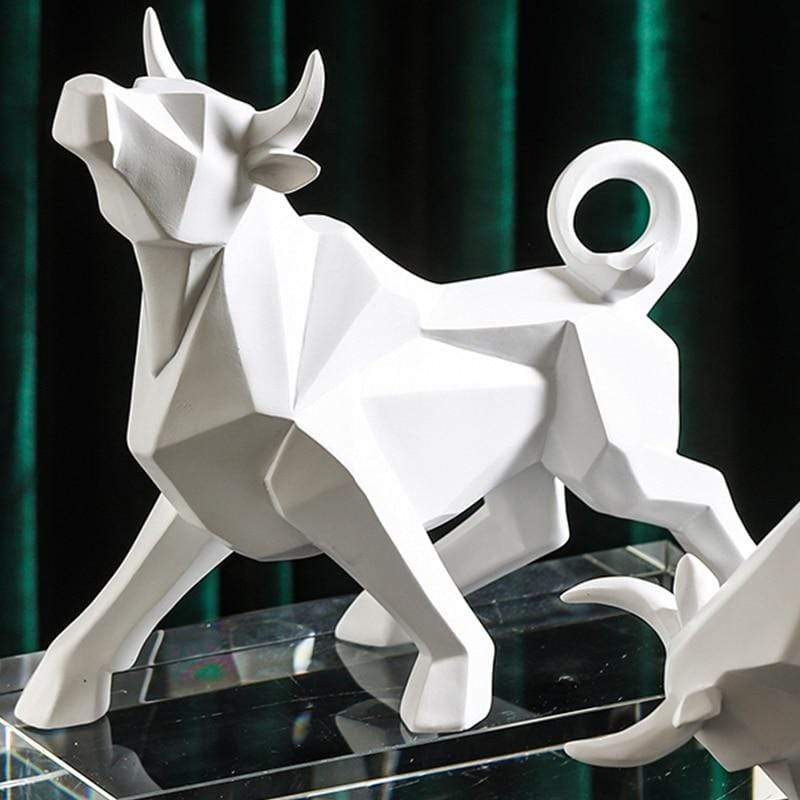 Geometric Bull Figurine Modern Abstract Bull Sculpture Home Office Desk ... — Gift Idea