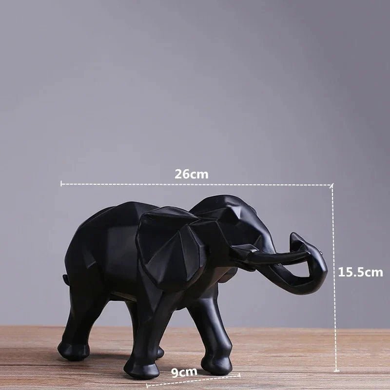 Geometric Elephant Statue — Abstract Resin Animal Sculpture for Home & Office - Damsona