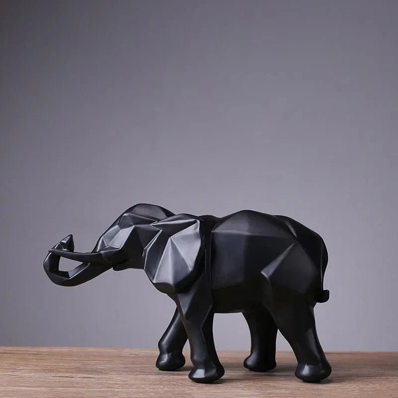 Geometric Elephant Statue — Abstract Resin Animal Sculpture for Home & Office - Damsona