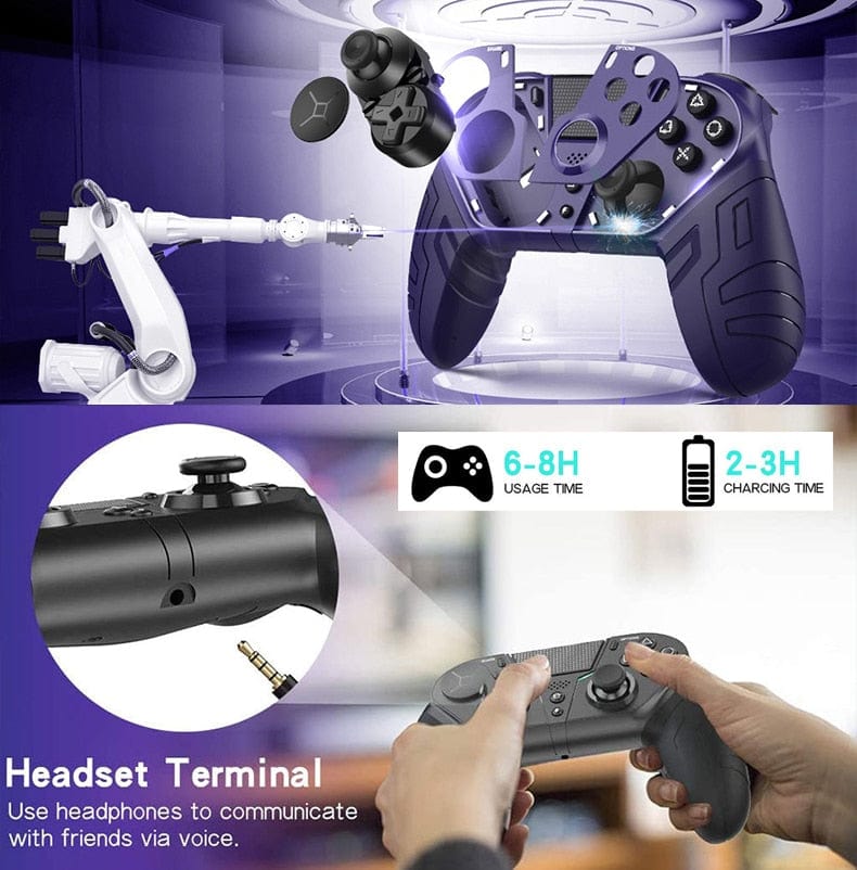 TurboGrip Wireless Gaming Controller Hall Effect Anti - Drift 4 Paddles PS4 PS5 PC Switch Android iOS - GiftWave.co